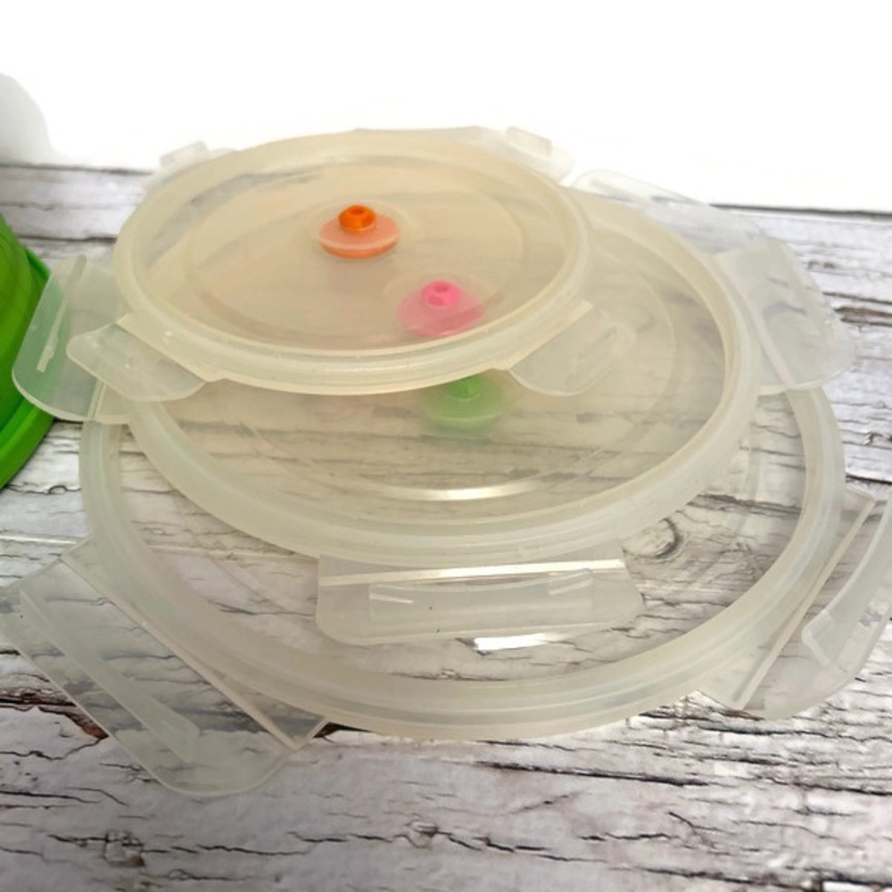 3 Flat Stack Round Collapsible Container Set - Picture 4 of 5